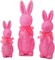 3 Pcs Easter Bunny Decorations Pink Flocked Bunny Figurines with Bow Flocking Rabbit Tabletop Statues for Spring Easter Farmhouse Table Baskets Mantel Home Decor Gift 10 13 15.5 Inch